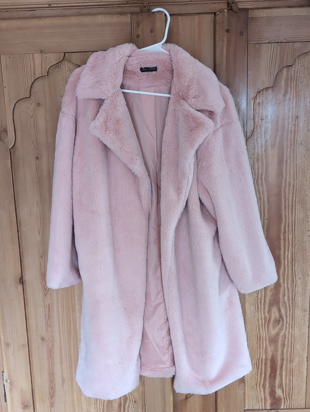 Shinestar Blush Pink Faux Fur Teddy Coat
